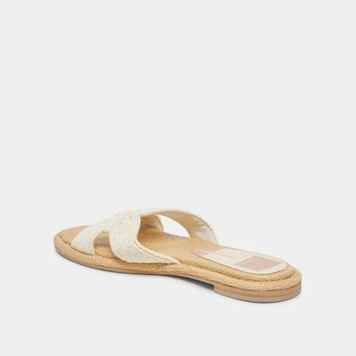 Sandals Shop Dolce Vita Atomic Wide Sandals White Raffia White Raffia