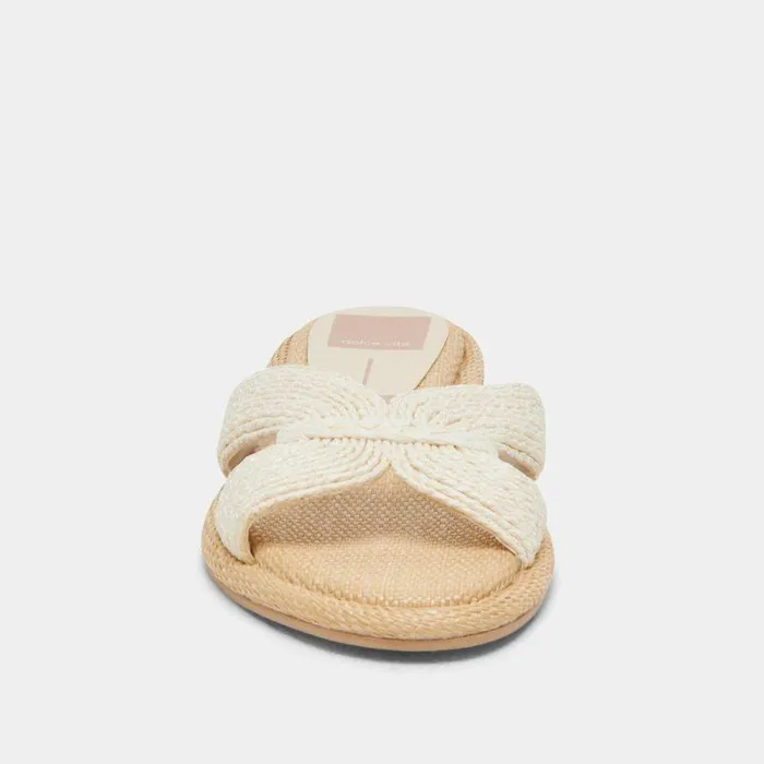 Sandals Shop Dolce Vita Atomic Wide Sandals White Raffia White Raffia