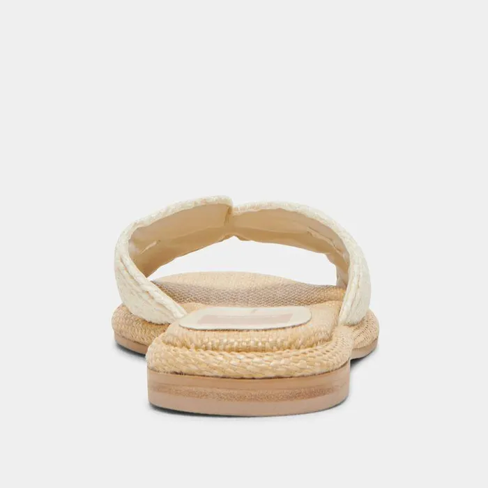 Sandals Shop Dolce Vita Atomic Wide Sandals White Raffia White Raffia