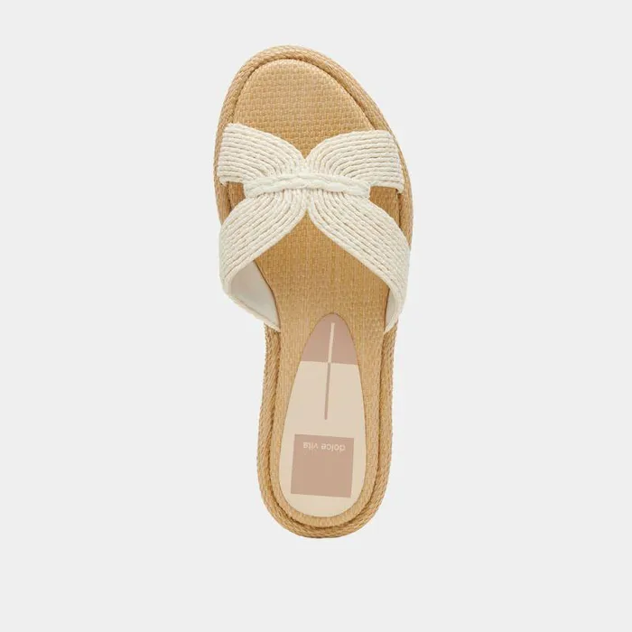 Sandals Shop Dolce Vita Atomic Wide Sandals White Raffia White Raffia