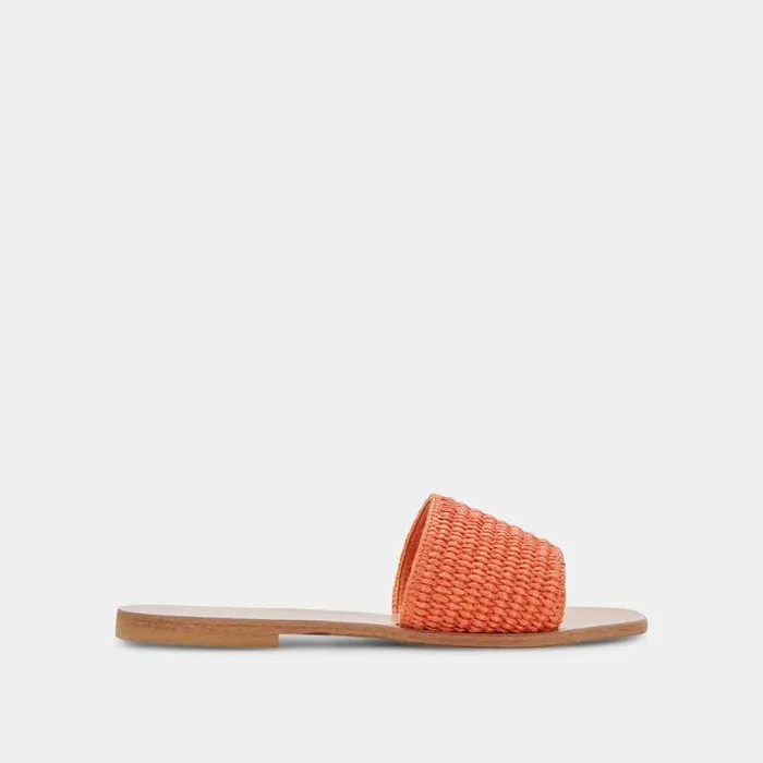 Sandals Shop Dolce Vita Belle Sandals Orange Raffia Orange Raffia