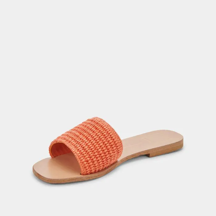 Sandals Shop Dolce Vita Belle Sandals Orange Raffia Orange Raffia