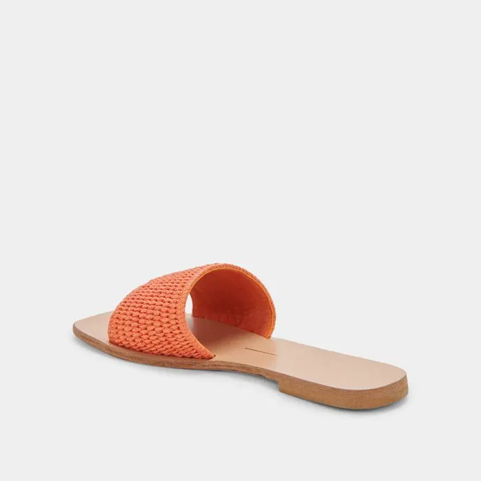 Sandals Shop Dolce Vita Belle Sandals Orange Raffia Orange Raffia
