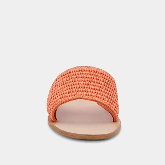 Sandals Shop Dolce Vita Belle Sandals Orange Raffia Orange Raffia