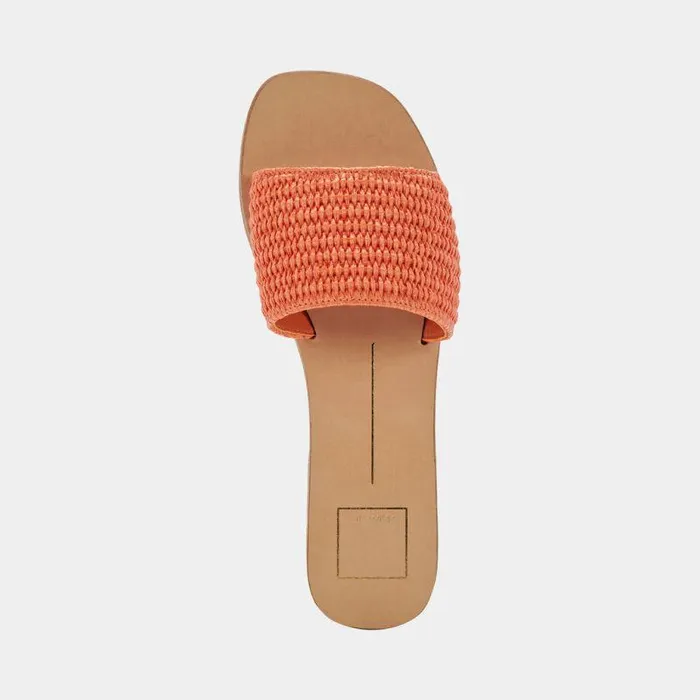 Sandals Shop Dolce Vita Belle Sandals Orange Raffia Orange Raffia
