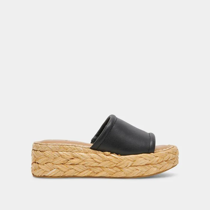 Sandals Shop Dolce Vita Chavi Wide Sandals Black Leather Black Leather
