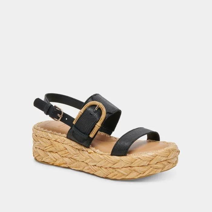 Sandals Shop Dolce Vita Chera Sandals Onyx Embossed Leather Onyx Embossed Leather