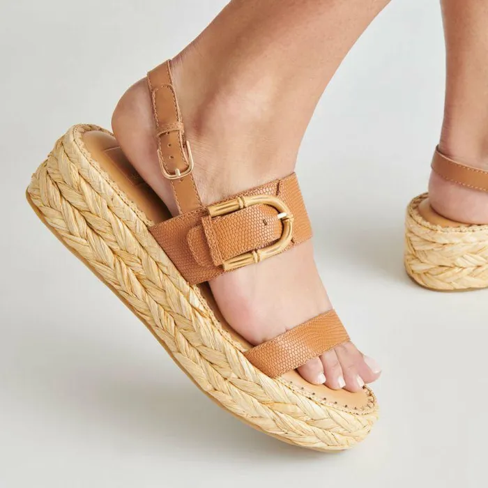 Sandals Shop Dolce Vita Chera Sandals Tan Embossed Leather Tan Embossed Leather