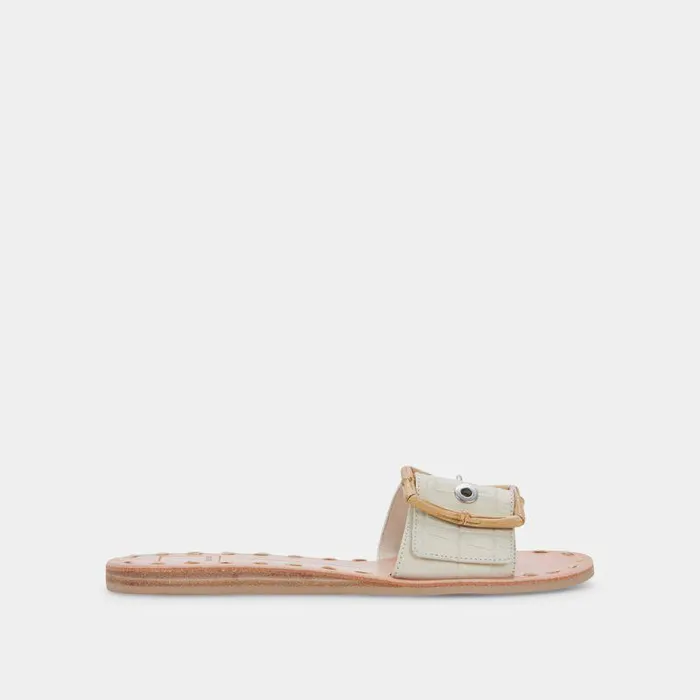 Sandals Shop Dolce Vita Dasa Sandals Eggshell Embossed Leather Eggshell Embossed Leather