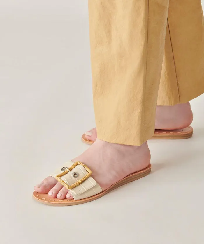 Sandals Shop Dolce Vita Dasa Sandals Eggshell Embossed Leather Eggshell Embossed Leather