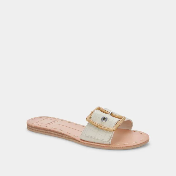 Sandals Shop Dolce Vita Dasa Sandals Eggshell Embossed Leather Eggshell Embossed Leather