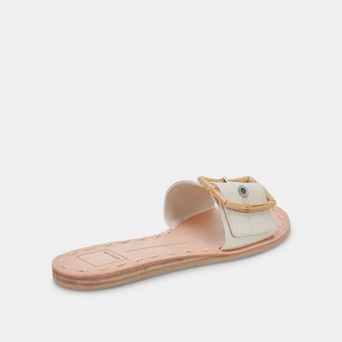 Sandals Shop Dolce Vita Dasa Sandals Eggshell Embossed Leather Eggshell Embossed Leather