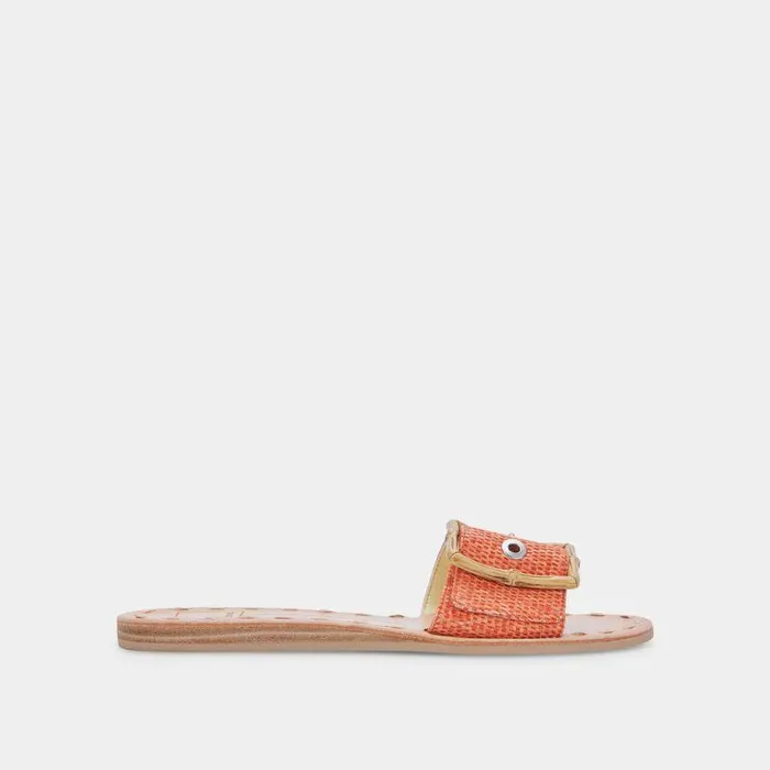 Sandals Shop Dolce Vita Dasa Sandals Orange Raffia Orange Raffia