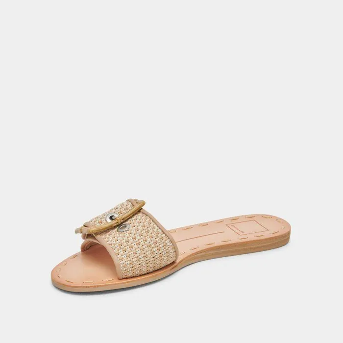 Sandals Shop Dolce Vita Dasa Sandals White Natural Raffia White Natural Raffia