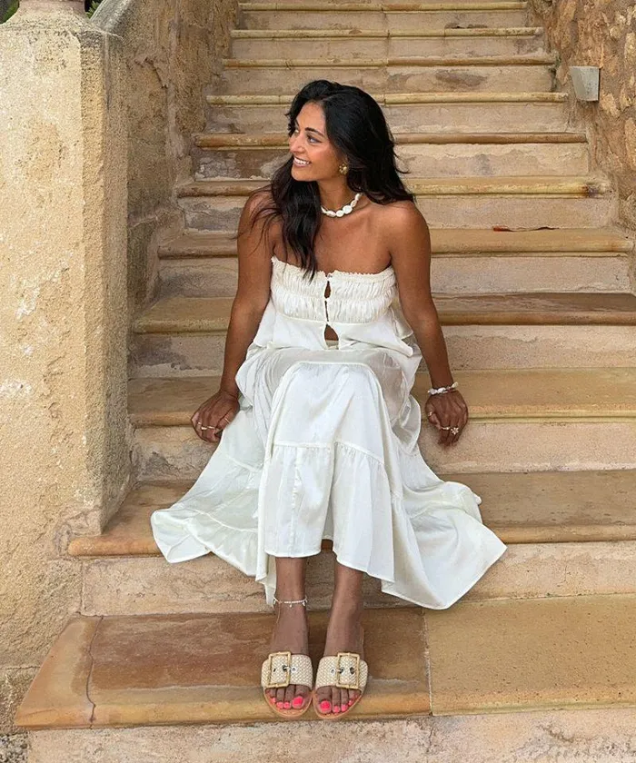 Sandals Shop Dolce Vita Dasa Sandals White Natural Raffia White Natural Raffia