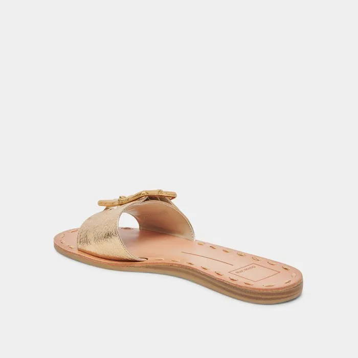 Sandals Shop Dolce Vita Dasa Wide Sandals Gold Crackled Leather Gold Crackled Leather