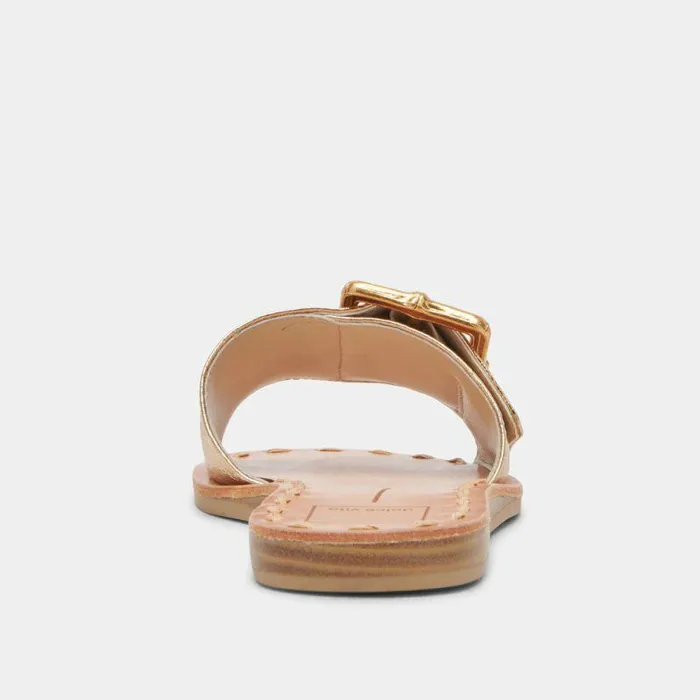 Sandals Shop Dolce Vita Dasa Wide Sandals Gold Crackled Leather Gold Crackled Leather