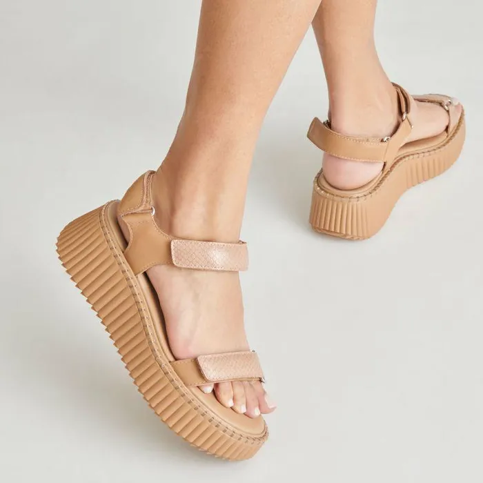 Sandals Shop Dolce Vita Debra Sandals Toffee Embossed Leather Toffee Embossed Leather