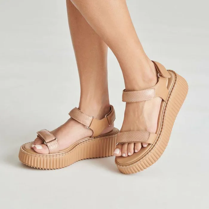 Sandals Shop Dolce Vita Debra Sandals Toffee Embossed Leather Toffee Embossed Leather