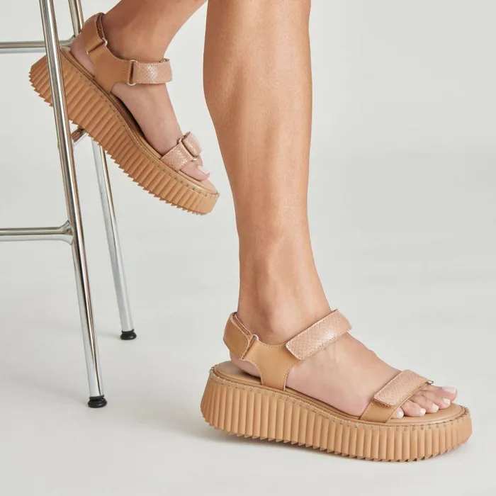 Sandals Shop Dolce Vita Debra Sandals Toffee Embossed Leather Toffee Embossed Leather