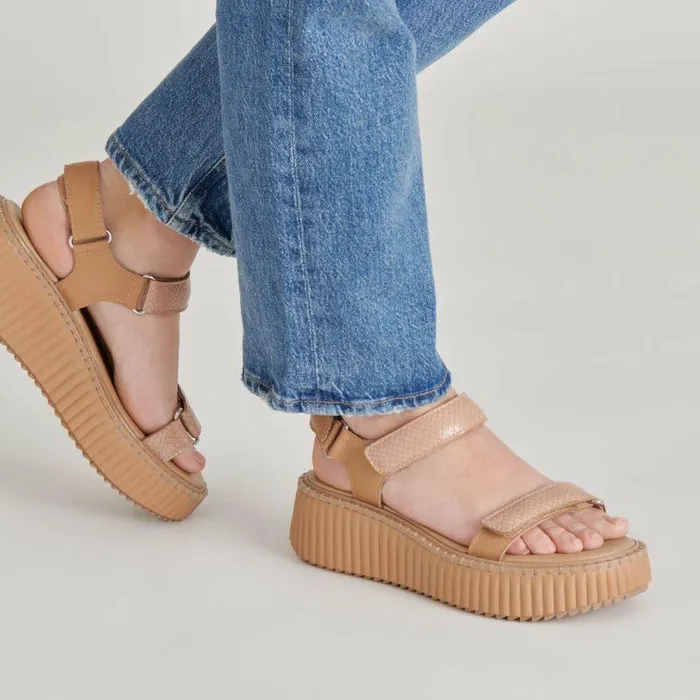 Sandals Shop Dolce Vita Debra Sandals Toffee Embossed Leather Toffee Embossed Leather
