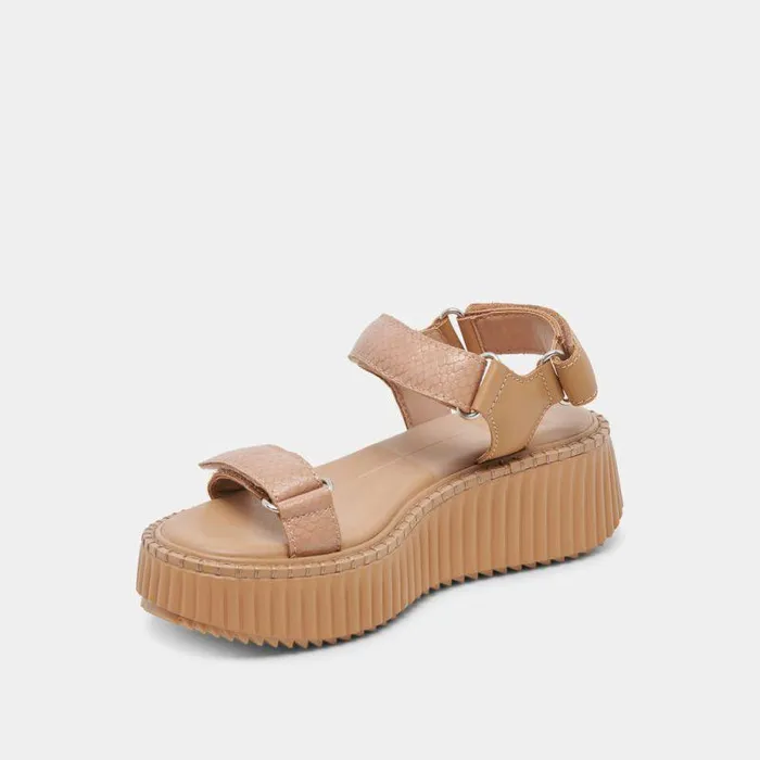 Sandals Shop Dolce Vita Debra Sandals Toffee Embossed Leather Toffee Embossed Leather