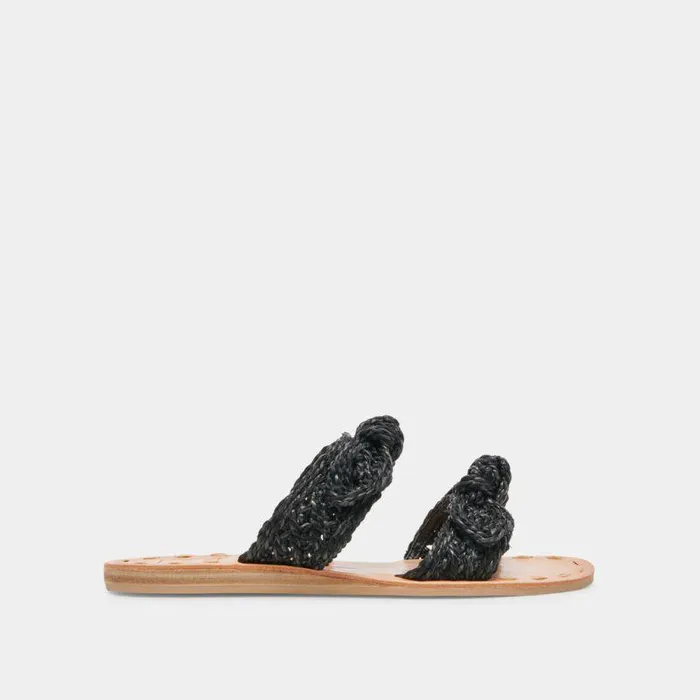 Sandals Shop Dolce Vita Dinah Wide Sandals Onyx Raffia Onyx Raffia
