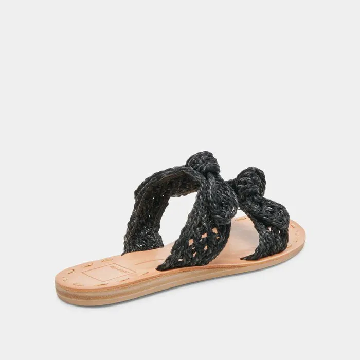Sandals Shop Dolce Vita Dinah Wide Sandals Onyx Raffia Onyx Raffia