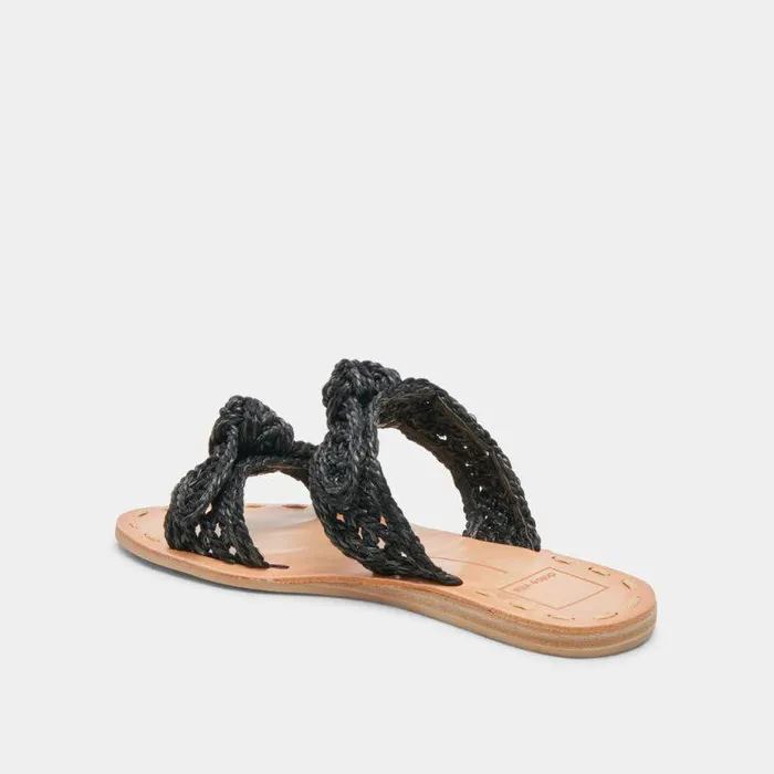 Sandals Shop Dolce Vita Dinah Wide Sandals Onyx Raffia Onyx Raffia