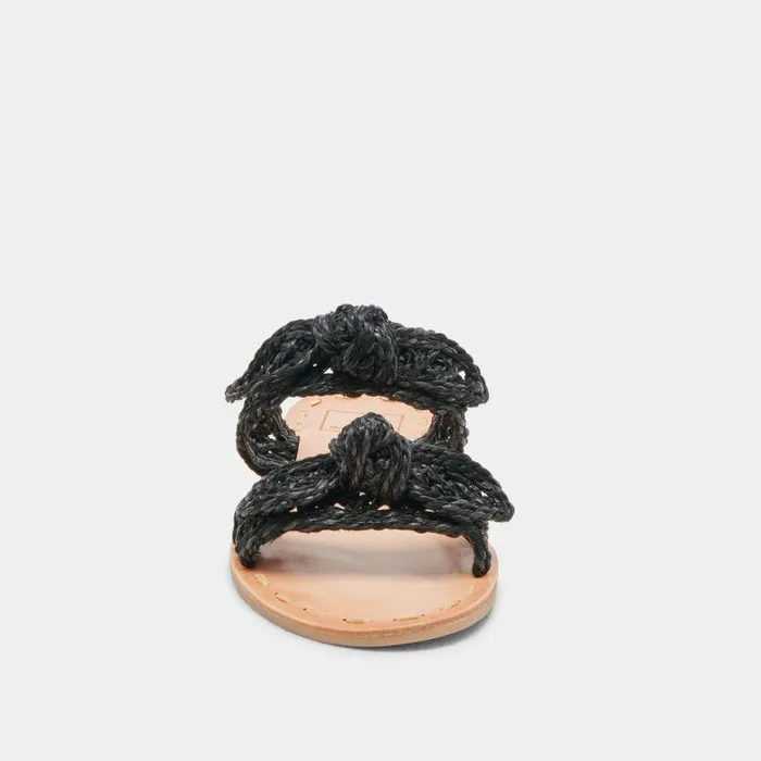Sandals Shop Dolce Vita Dinah Wide Sandals Onyx Raffia Onyx Raffia