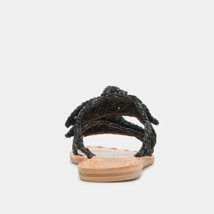 Sandals Shop Dolce Vita Dinah Wide Sandals Onyx Raffia Onyx Raffia