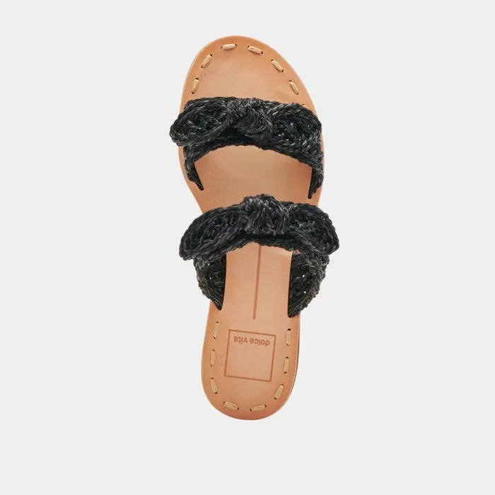 Sandals Shop Dolce Vita Dinah Wide Sandals Onyx Raffia Onyx Raffia