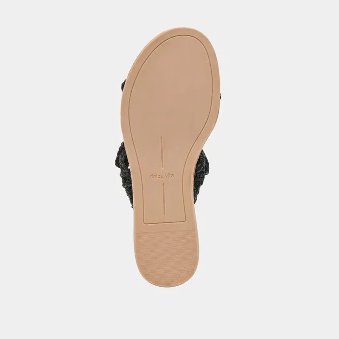 Sandals Shop Dolce Vita Dinah Wide Sandals Onyx Raffia Onyx Raffia