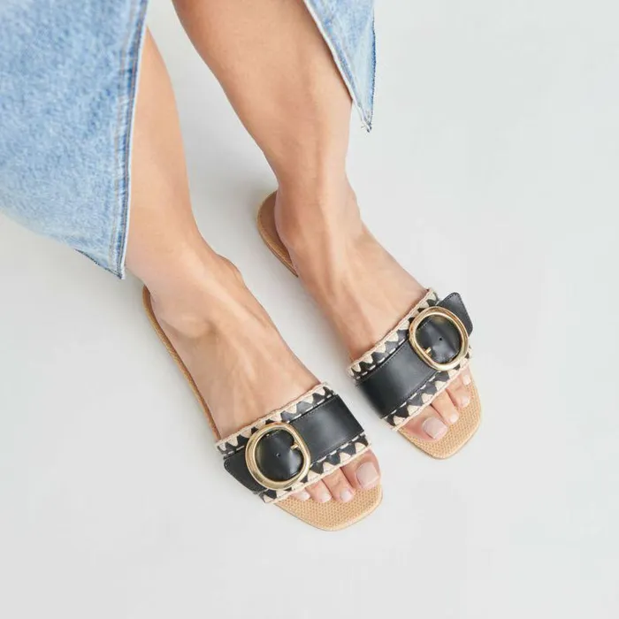 Sandals Shop Dolce Vita Grecia Sandals Black Leather Black Leather
