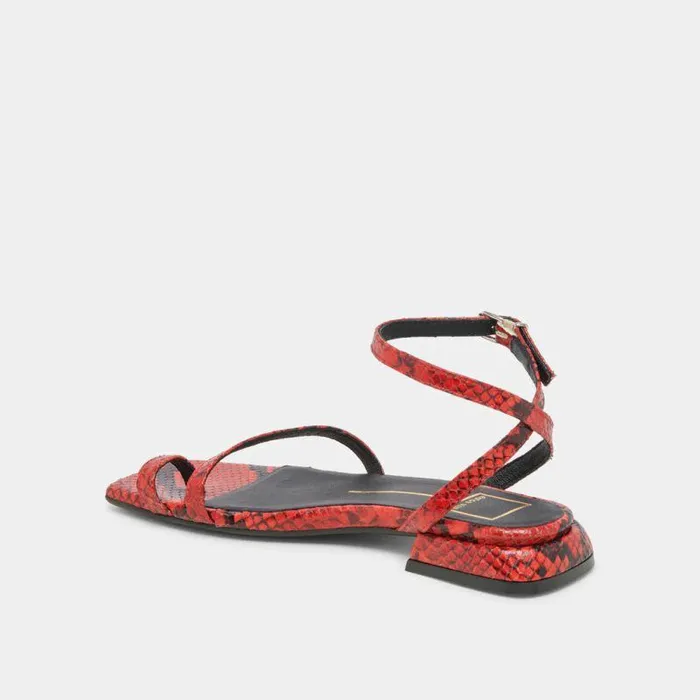 Sandals Shop Dolce Vita Lexi Sandals Red Snake Embossed Red Snake Embossed