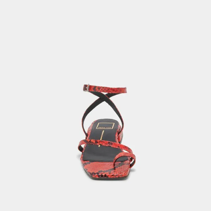 Sandals Shop Dolce Vita Lexi Sandals Red Snake Embossed Red Snake Embossed