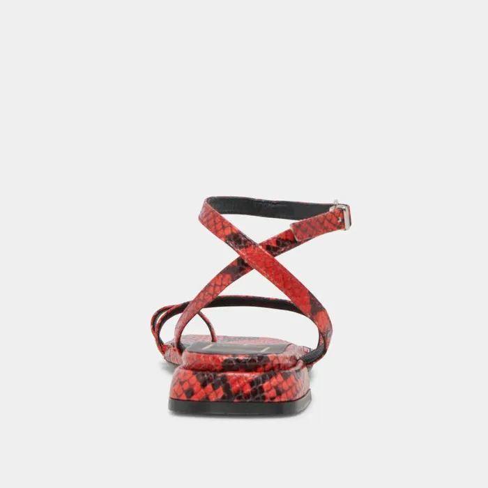 Sandals Shop Dolce Vita Lexi Sandals Red Snake Embossed Red Snake Embossed