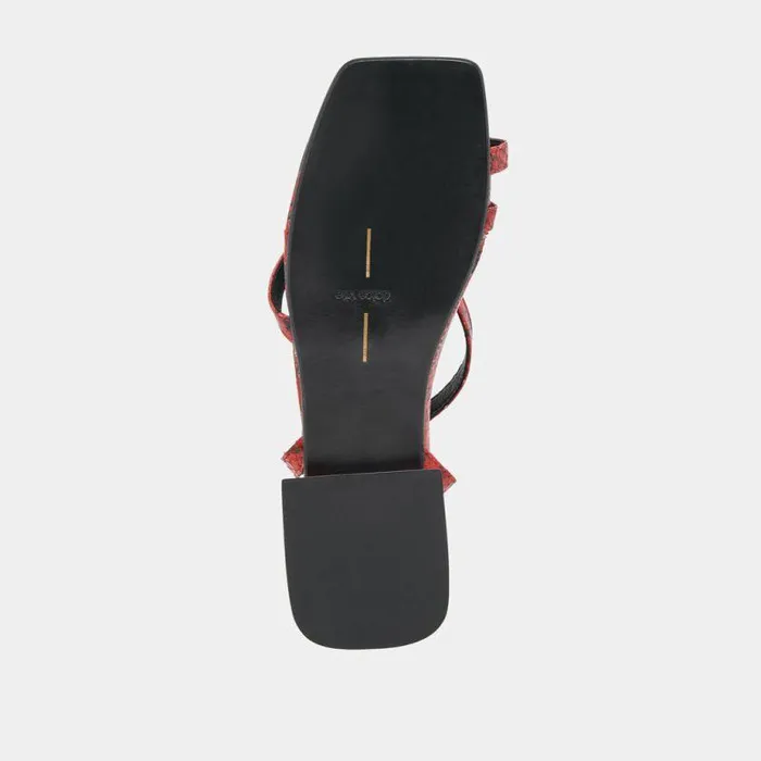 Sandals Shop Dolce Vita Lexi Sandals Red Snake Embossed Red Snake Embossed