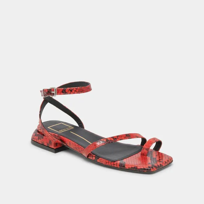 Sandals Shop Dolce Vita Lexi Sandals Red Snake Embossed Red Snake Embossed