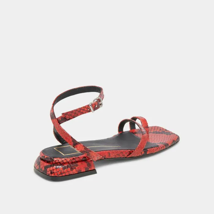 Sandals Shop Dolce Vita Lexi Sandals Red Snake Embossed Red Snake Embossed
