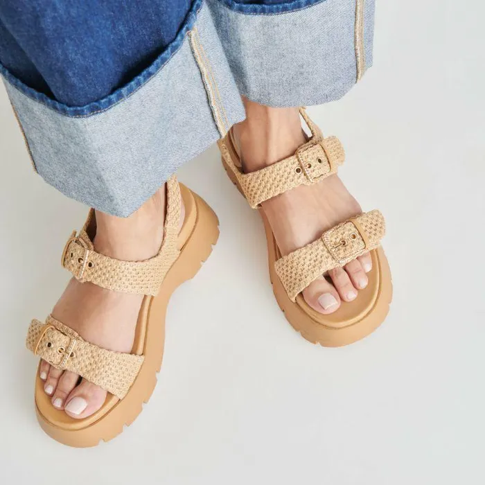 Sandals Shop Dolce Vita Palda Sandals Natural Raffia Natural Raffia