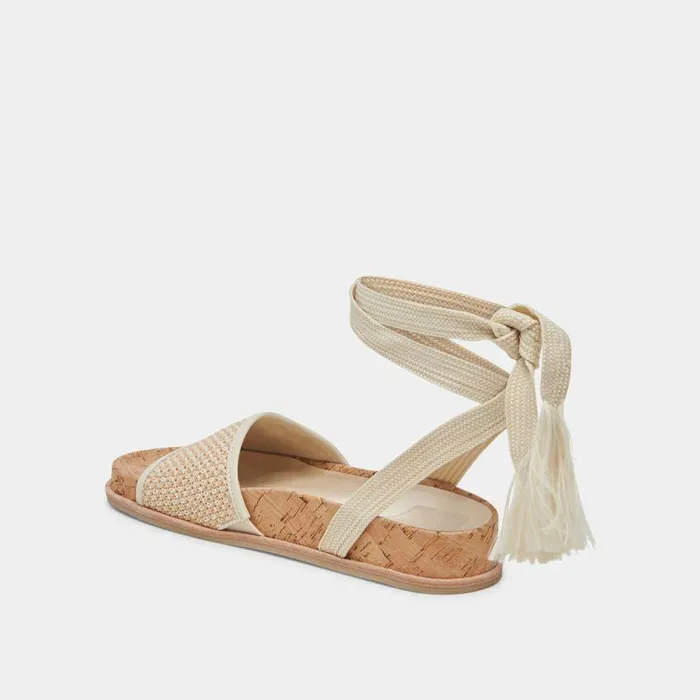Sandals Shop Dolce Vita Salacy Sandals White Natural Raffia White Natural Raffia