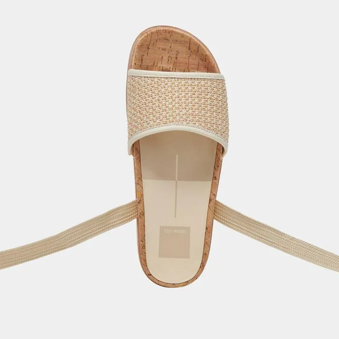 Sandals Shop Dolce Vita Salacy Sandals White Natural Raffia White Natural Raffia