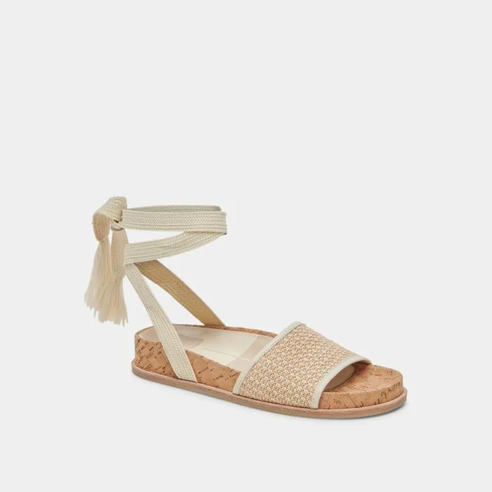 Sandals Shop Dolce Vita Salacy Sandals White Natural Raffia White Natural Raffia