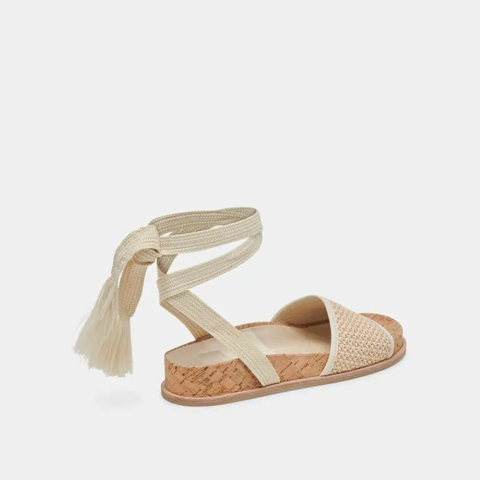 Sandals Shop Dolce Vita Salacy Sandals White Natural Raffia White Natural Raffia
