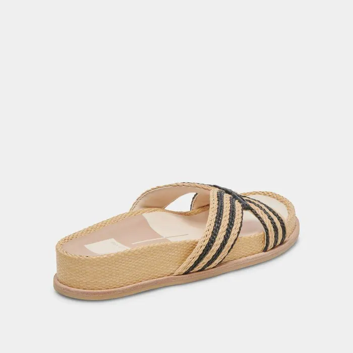 Sandals Shop Dolce Vita Selda Sandals Natural Black Raffia Natural Black Raffia