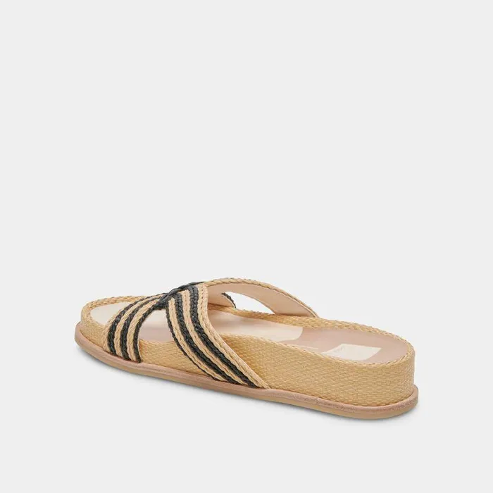 Sandals Shop Dolce Vita Selda Sandals Natural Black Raffia Natural Black Raffia