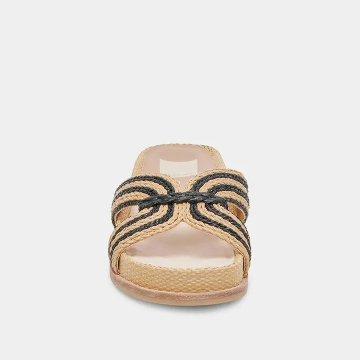 Sandals Shop Dolce Vita Selda Sandals Natural Black Raffia Natural Black Raffia
