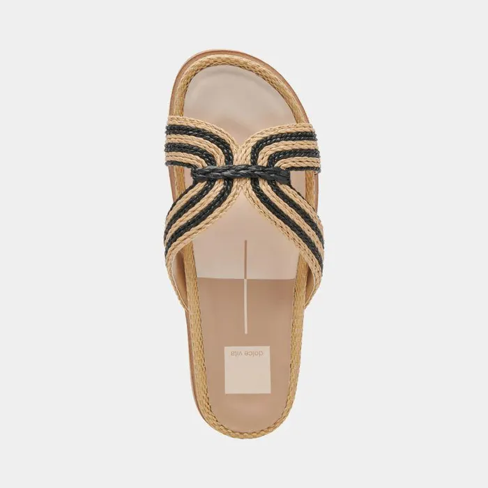 Sandals Shop Dolce Vita Selda Sandals Natural Black Raffia Natural Black Raffia