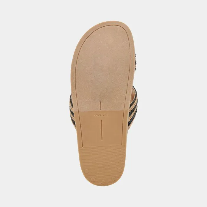 Sandals Shop Dolce Vita Selda Sandals Natural Black Raffia Natural Black Raffia